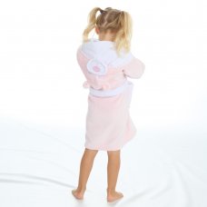 18C824: Infant Novelty Pink Teddy Hooded Dressing Gown (2-4 Years)